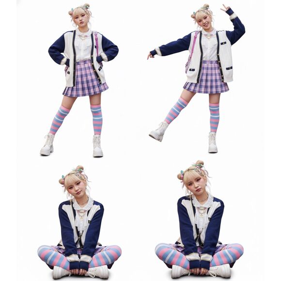 Vintage Pierre Cardin knit gold navy and white sweater cardigan size M - Picture 2 of 11